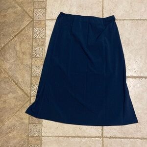 Uniqlo Navy Satin Midi Skirt Size Small